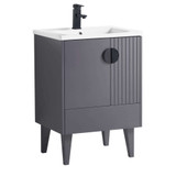 Fine Fixtures Venezian Vanity Cabinet 24" Wide - Rock Grey