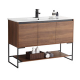 Fine Fixtures Urbania Vanity Cabinet 48" Wide - 3 Door /Shelf Walnut