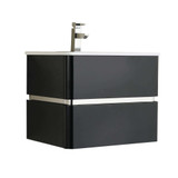 Fine Fixtures SU24BL Sundance Collection Wall Hung Vanity Cabinet 24" Wide - Matte Black