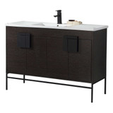 Fine Fixtures Shawbridge Vanity Cabinet 48" Wide - Black Oak Straight Grain