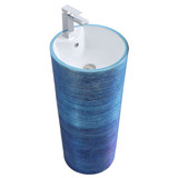 Fine Fixtures VA1616BB Vannes Pedestal Sink 16 Inch x 16 Inch - Brushed Blue