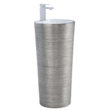 Fine Fixtures Vannes Pedestal Sink 16 Inch x 16 Inch - Brushed Silver - VA1616BS