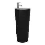 Fine Fixtures RO1818BL Rockview Pedestal Sink - Solid Surface Collection - Black - 17 3/4 inch