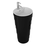 Fine Fixtures Rockview Pedestal Sink - Solid Surface Collection - Black - 17 3/4 inch - RO1818BL