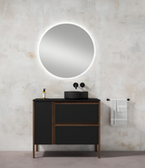 Lucena Bath 88702 40" 2 Drawer + 1 R/S Door Grey/Ceniza Icon Vanity with Walnut Structure