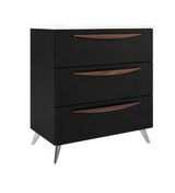 Lucena Bath Arco 88566 24" 3 Drawer Black Vanity Cabinet Only