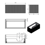 Lucena Bari Single Drawer Wall Mounted Floating Vanity Cabinet Only, for Left Side Sink 40" W x 16" H x 18" D - Avio Color - 87508