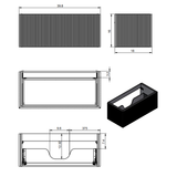 Lucena Bari Single Drawer Wall Mounted Floating Vanity Cabinet Only 40" W x 16" H x 18" D - Avio Color - 87251