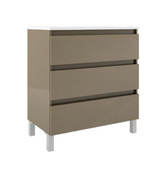 Lucena Bath Box Collection 32" Three Drawer Vanity - Sink on Left Side - Tortora Highgloss