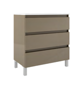 Lucena Box Three Drawer Vanity - Sink on Left Side 32" W x 34" H x 18" D - Tortora High Gloss Finish - 84727