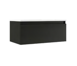 Lucena Bath 84702 32" Single Drawer Grey/Ceniza Highgloss Highgloss Box Vanity, Left Side Bowl