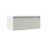 Lucena Bath 84701 32" Single Drawer White Highgloss Box Vanity, Left Side Bowl
