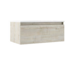 Lucena Bath 84700 32" Single Drawer Abedul Box Vanity, Left Side Bowl