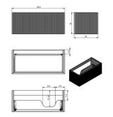 Lucena Bari Single Drawer Wall Mounted Floating Vanity Cabinet Only, for Left Side Sink 40" W x 16" H x 18" D - Griggio Color - 70846