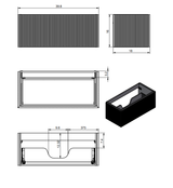 Lucena Bari Single Drawer Wall Mounted Floating Vanity Cabinet Only 40" W x 16" H x 18" D - Griggio Color - 70844