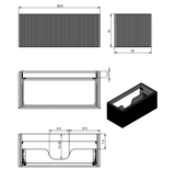 Lucena Bari Single Drawer Wall Mounted Floating Vanity Cabinet Only 40" W x 16" H x 18" D - Cotton Color - 70834