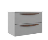 Lucena Bath Arco 70809 Wall Mounted 40" 2 Drawer Griggio Vanity Cabinet Only, For Left Side Sink