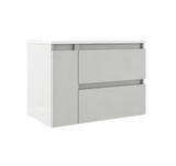Lucena Box Two Drawer + One Door Wall Mount Vanity - Sink on Left Side 32" W x 22" H x 18" D - White High Gloss Finish - 70721