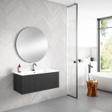 Lucena Bari Single Drawer Wall Mounted Floating Vanity Cabinet Only 40" W x 16" H x 18" D - Grey/Ceniza Color - 87252
