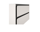 Lucena Cordoba Two Drawer Wall Mount Vanity 24" W x 22" H x 18" D - Cotton Color with Black Interior - 71656