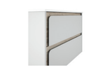 Lucena Cordoba Two Drawer Wall Mount Vanity, Right Side Bowl 40" W x 22" H x 18" D - Griggio Color with Aliso Interior - 71803