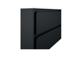 Lucena Cordoba Two Drawer Wall Mount Vanity, Left Side Bowl 40" W x 22" H x 18" D - Lacquered Black Color - 71812
