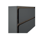 Lucena Cordoba Two Drawer Wall Mount Vanity, Left Side Bowl 40" W x 22" H x 18" D - Grey/Ceniza Color with Valenti Interior - 71828