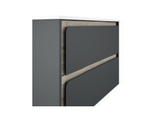 Lucena Cordoba Two Drawer Wall Mount Vanity, Left Side Bowl 40" W x 22" H x 18" D - Grey/Ceniza Color with Aliso Interior - 71838