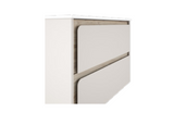 Lucena Cordoba Two Drawer Wall Mount Vanity, Left Side Bowl 40" W x 22" H x 18" D - Cotton Color with Aliso Interior - 71840