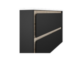 Lucena Cordoba Two Drawer Wall Mount Vanity, Left Side Bowl 40" W x 22" H x 18" D - Black Color with Aliso Interior - 71843