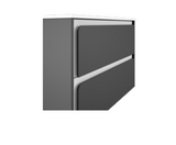 Lucena Cordoba Two Drawer Wall Mount Vanity 24" W x 22" H x 18" D - Grey/Ceniza Color with White Interior - 73962