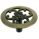 Laurey 79005 1 1/2" Classic Traditions Filigree Knob - Antique Brass