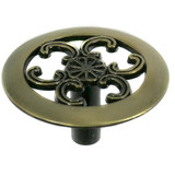 Laurey 1 1/2" Classic Traditions Filigree Knob - Antique Brass - 79005