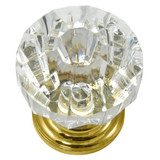 Laurey 1 1/4" Acrystal Knob - Acrylic W/ Brass Base - 82104