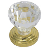 Laurey 82004 1" Acrystal Knob - Acrylic W/ Brass Base