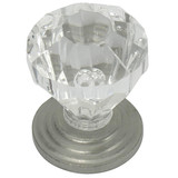Laurey 1" Acrystal Knob - Acrylic Satin W/ Pewter Base - 82059