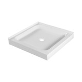 Fine Fixtures SBA4242W Acrylic Shower Base 42" X 42" White - Front And Side Double Threshold