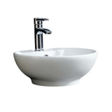 Fine Fixtures VE1616W Ceramic Round Vessel Sink 16" X 16" - White