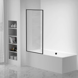 Fine Fixtures TDF2-34BL Fixed Full Frame Tub Panel - 34" X 58" - Black Hardware