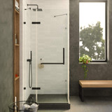 Fine Fixtures Frameless Square Shower Enclosure - 32" X 32" - Black Hardware - SES1-32BL