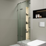 Fine Fixtures Hinged Frameless Shower Door - 48" X 74" - Polished Chrome - SDH1-48PC