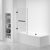 Fine Fixtures Pivot Frameless Tub Panel - 34" X 58" - Black Hardware - TDP1-34BL