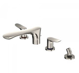 TOTO® GO Two-Handle Deck-Mount Roman Tub Filler Trim with Handshower, Polished Nickel - TBG01202U#PN