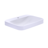 TOTO® Arvina™ Rectangular 23" Vessel Bathroom Sink with CEFIONTECT for Single Hole Faucets, Cotton White - LT416G#01