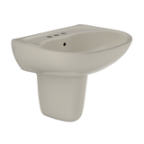 TOTO® Supreme® Oval Wall-Mount Bathroom Sink with CEFIONTECT and Shroud for 4 Inch Center Faucets, Bone - LHT241.4G#03