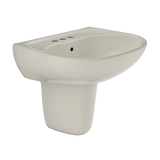 TOTO® Supreme® Oval Wall-Mount Bathroom Sink with CEFIONTECT and Shroud for 4 Inch Center Faucets, Sedona Beige - LHT241.4G#12