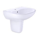 TOTO® Supreme® Oval Wall-Mount Bathroom Sink with CeFiONtect™ and Shroud for Single Hole Faucets, Cotton White - LHT241G#01
