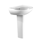 TOTO® Supreme® Oval Basin Pedestal Bathroom Sink with CEFIONTECT for 4 Inch Center Faucets, Cotton White - LPT241.4G#01