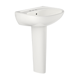 TOTO® Supreme® Oval Basin Pedestal Bathroom Sink with CeFiONtect for 4 Inch Center Faucets, Colonial White - LPT241.4G#11
