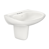 TOTO® Prominence® Oval Wall-Mount Bathroom Sink with CEFIONTECT and Shroud for 4 Inch Center Faucets, Colonial White - LHT242.4G#11